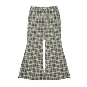 Umgee gray plaid flare soft pants womens large y2k preppy academia nerdy